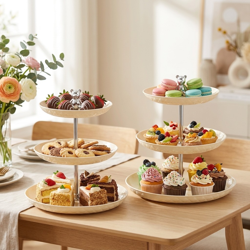 Cupcake Stand Tier - 2/3 Tier Plastic Cupcake Stand Dessert