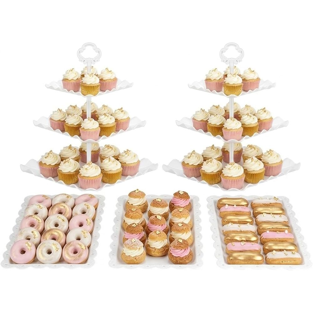 5 Piece Cake Stand Set with 2  - đánh giá và giá Cupcake Stand Tier