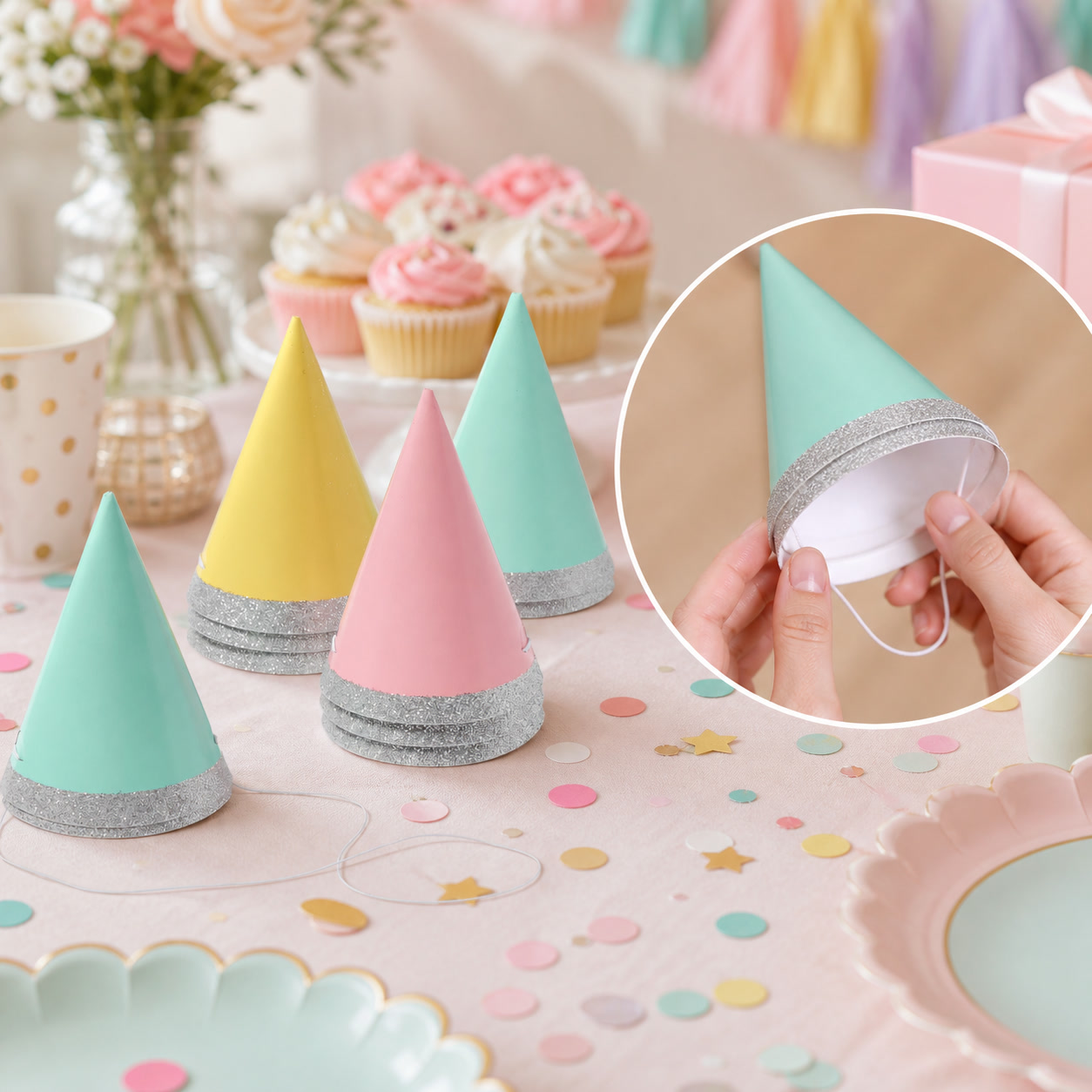 10ct 4 Inch Mini Glitter Party - đánh giá và giá Party Hat Cone