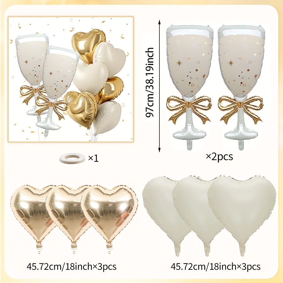 9pcs Champagne Wine Glass Them - đánh giá và giá Balloon Pump Hand