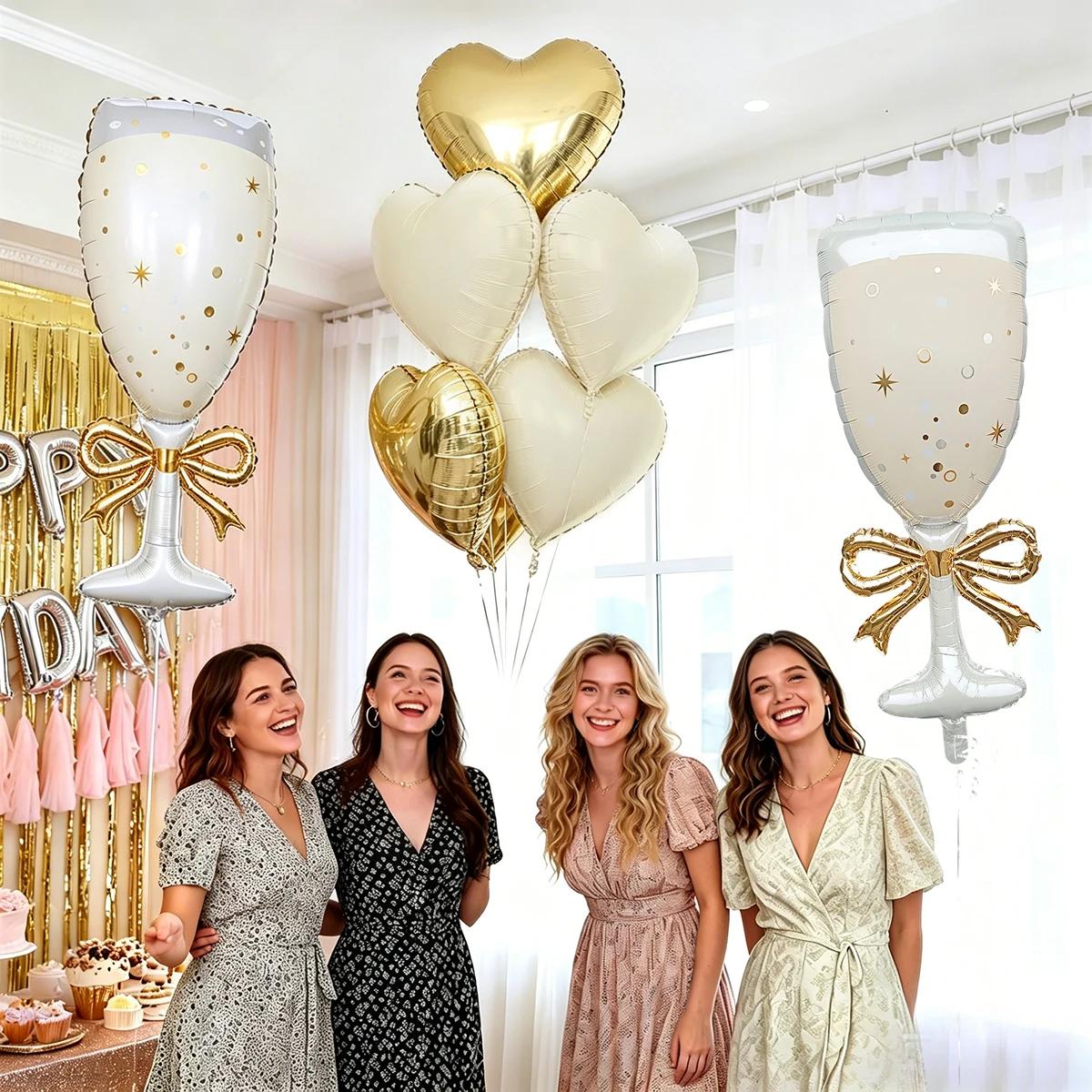 9pcs Champagne Wine Glass Them - đánh giá và giá Balloon Pump Hand