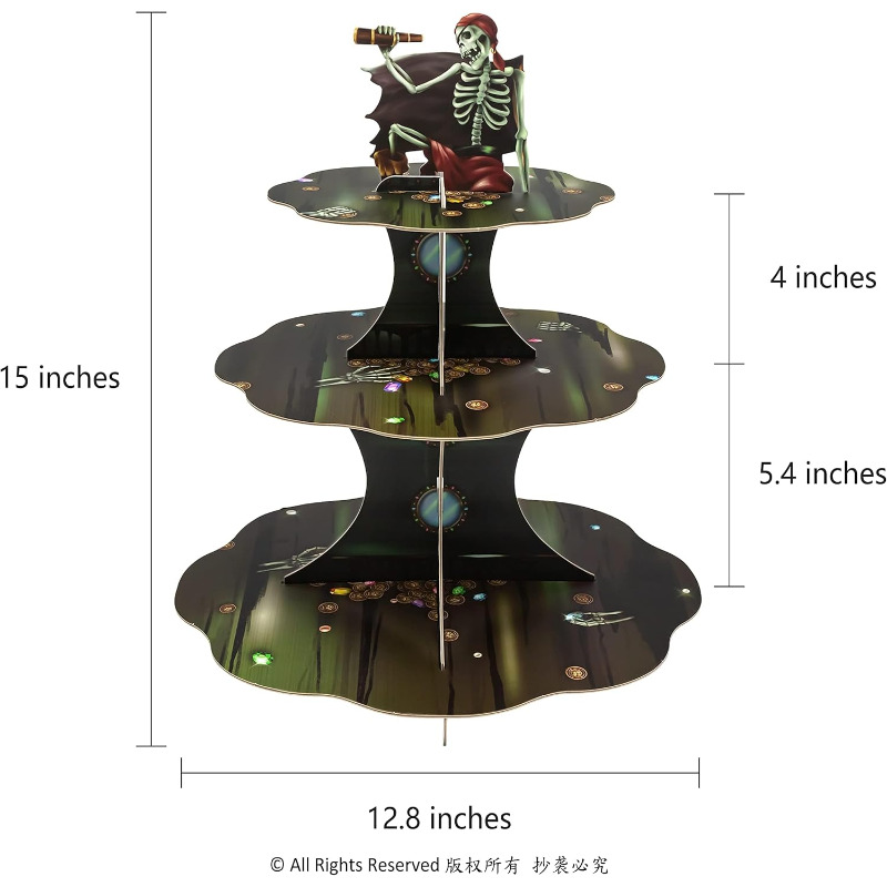 Skull Pirate Cupcake Stand Tie - đánh giá và giá Cupcake Stand Tier
