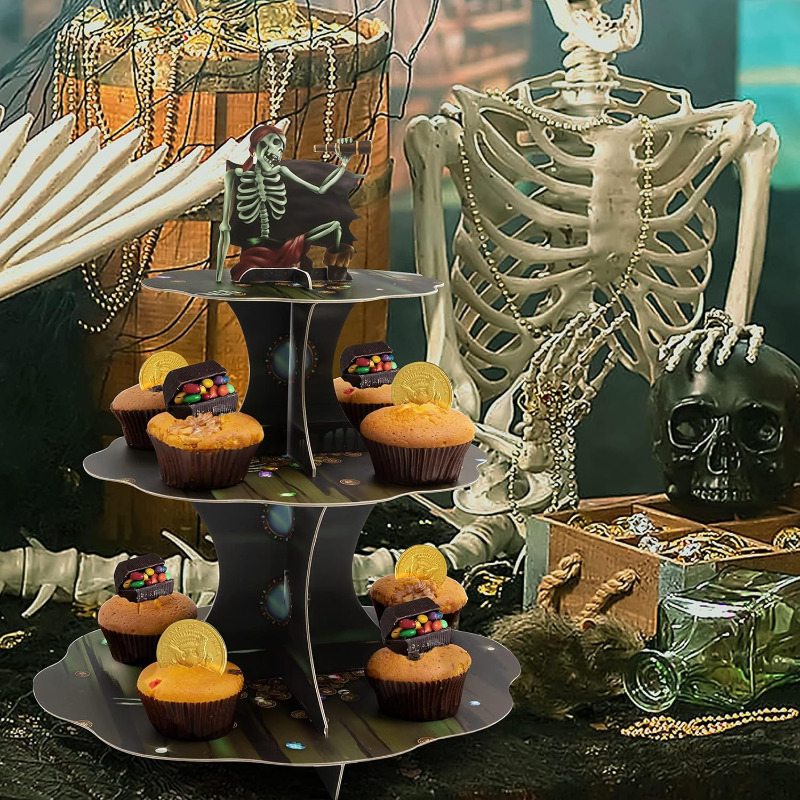 Skull Pirate Cupcake Stand Tie - đánh giá và giá Cupcake Stand Tier
