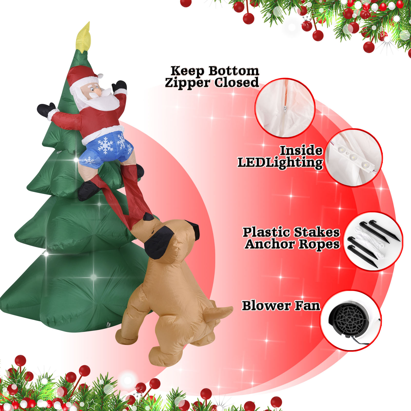 Christmas Inflatable Dog  w/Sa - đánh giá và giá Neon Sign Party