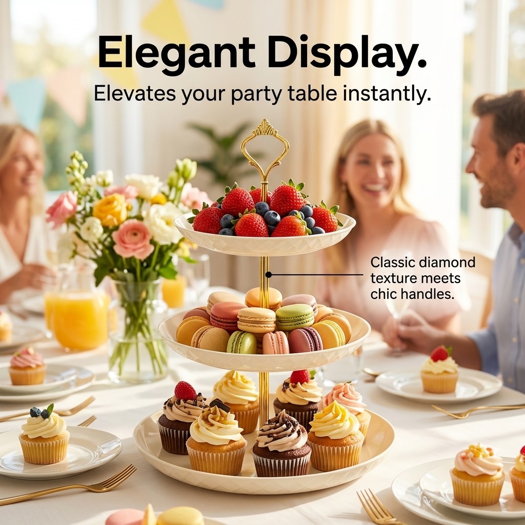 2/3 Tier Plastic Cupcake Stand - đánh giá và giá Cupcake Stand Tier